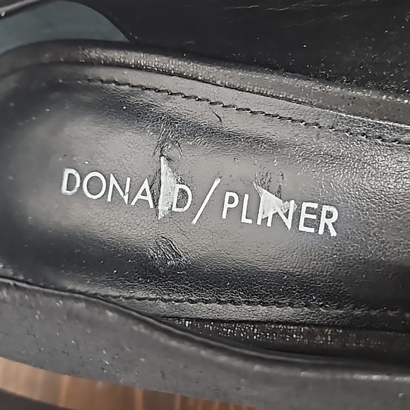 Donald Pliner Pointed Black Metallic Low Kitten Heels - Size 9 1/2 - Picture 11 of 12